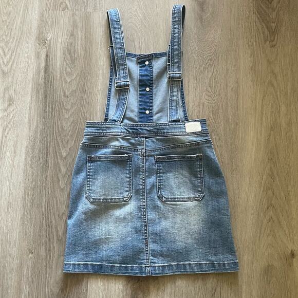 Celebrity Pink Overall Denim Dress Girls M Blue Light Wash Adjustable Button Up - Picture 3 of 14